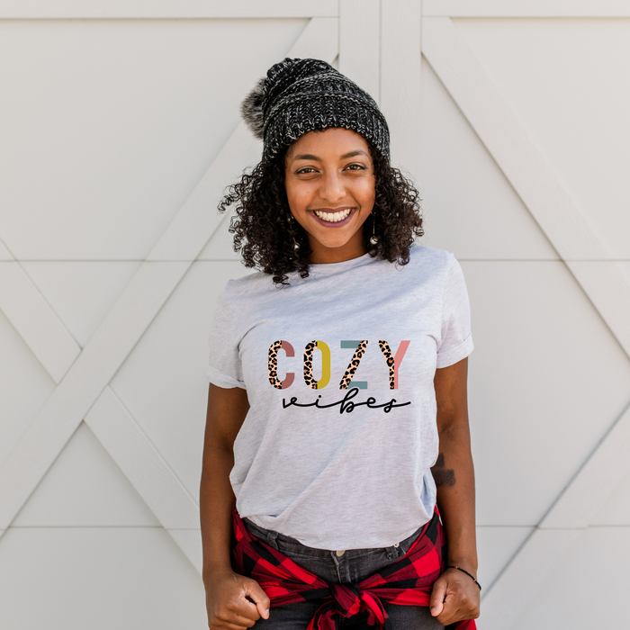 Cozy Vibes Pastel Leopard T-Shirt