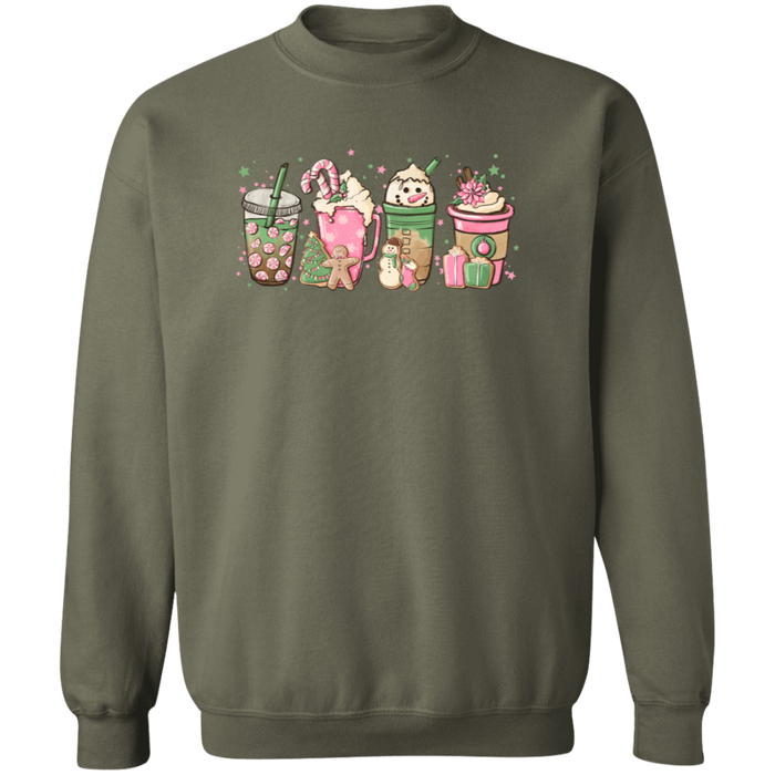 Pink Christmas Drinks Sweatshirt
