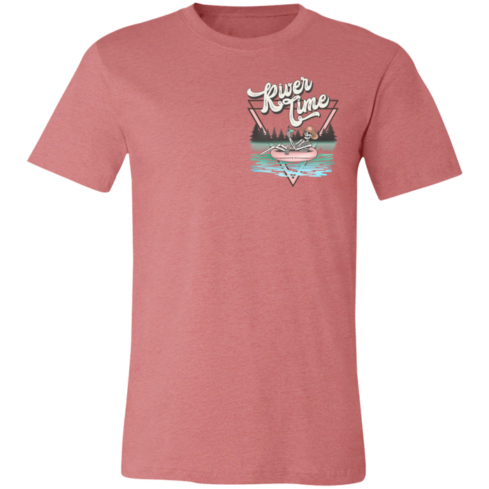 River Time Skeleton Pocket Print T-Shirt