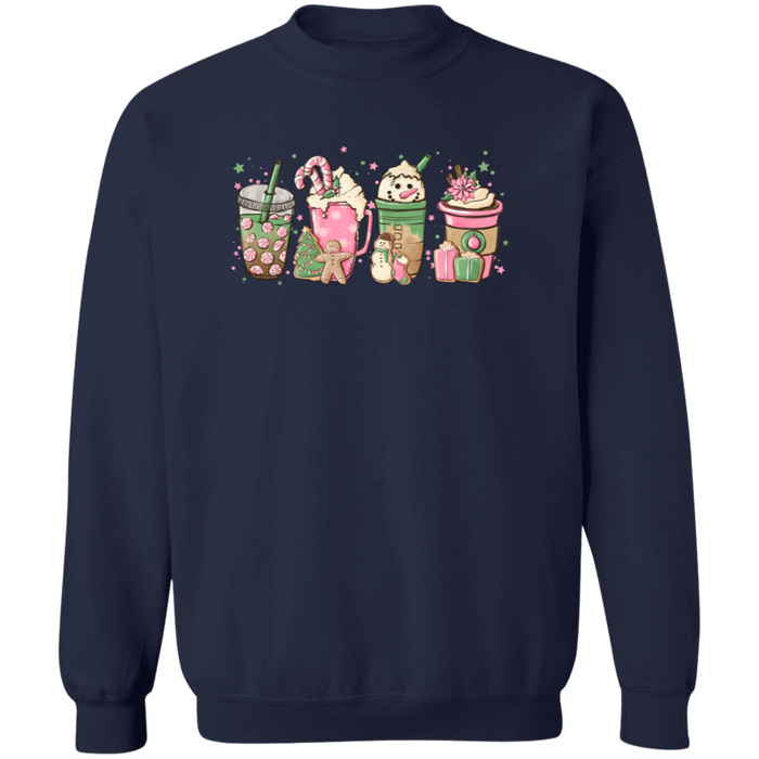 Pink Christmas Drinks Sweatshirt
