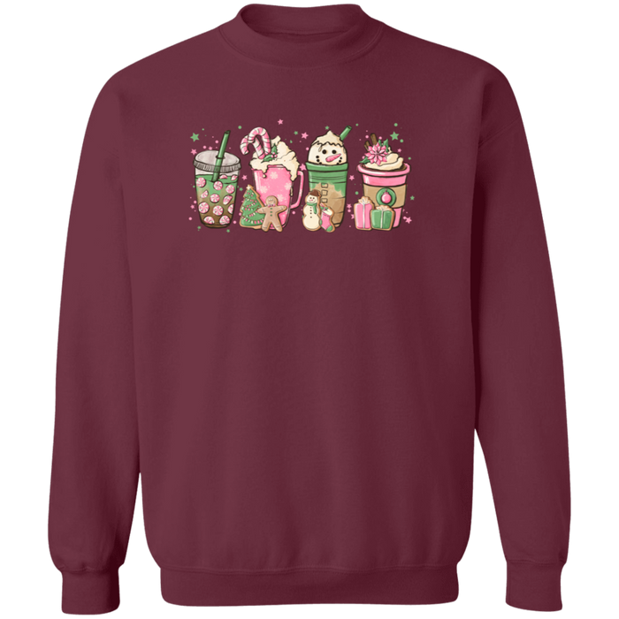 Pink Christmas Drinks Sweatshirt